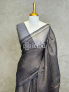 KORA MUSLIN SAREE - GREYISH BLUE
