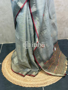 TISSUE LINEN EMBROIDERY SAREE