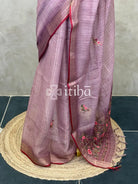TISSUE LINEN EMBROIDERY SAREE