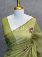 TISSUE LINEN EMBROIDERY SAREE
