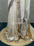 TISSUE LINEN EMBROIDERY SAREE