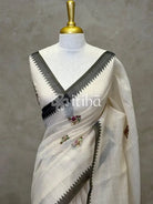 TISSUE LINEN EMBROIDERY SAREE