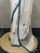 TISSUE LINEN EMBROIDERY SAREE