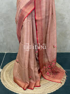 TISSUE LINEN EMBROIDERY SAREE