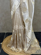 TISSUE ORGANZA APPLIQUE EMBROIDERY SAREE