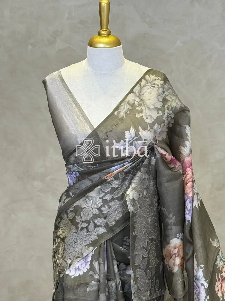 TISSUE ORGANZA DIGITAL PRINT SAREE