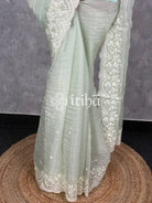 TISSUE ORGANZA EMBROIDERY SAREE