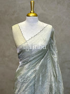 TISSUE ORGANZA EMBROIDERY SAREE