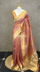 TISSUE SILK BANARASI SAREE - PASTEL PINK