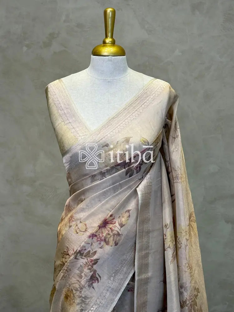 TISSUE SILK DIGITAL PRINT BANARASI SAREE