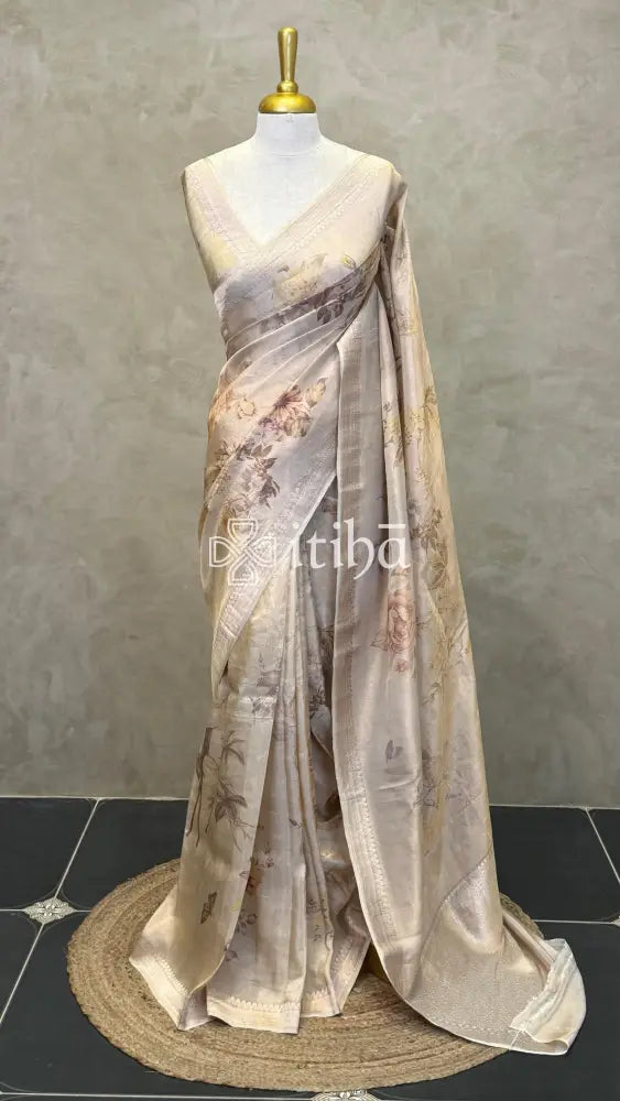 TISSUE SILK DIGITAL PRINT BANARASI SAREE