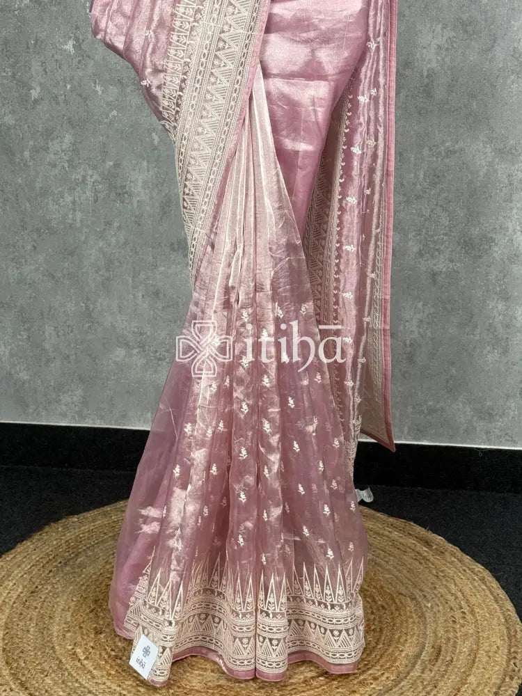 TISSUE SILK ORGANZA EMBROIDERY SAREE