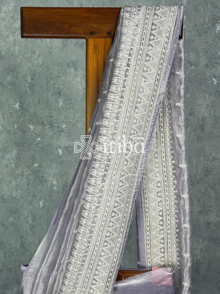 TISSUE SILK ORGANZA EMBROIDERY SAREE
