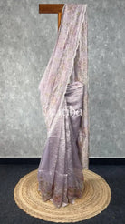 TISSUE SILK ORGANZA HAND PAINTED SAREE