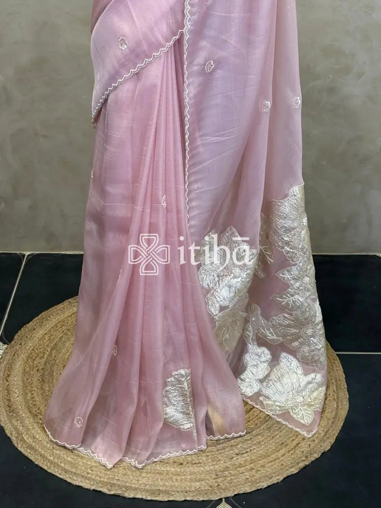 TURKISH APPLIQUE EMBROIDERY SAREE