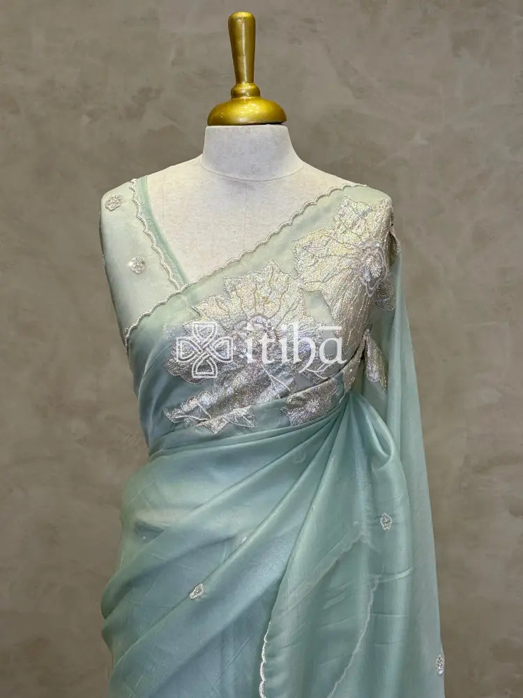 TURKISH APPLIQUE EMBROIDERY SAREE