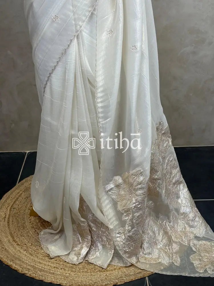 TURKISH APPLIQUE EMBROIDERY SAREE