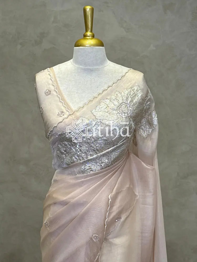 TURKISH APPLIQUE EMBROIDERY SAREE