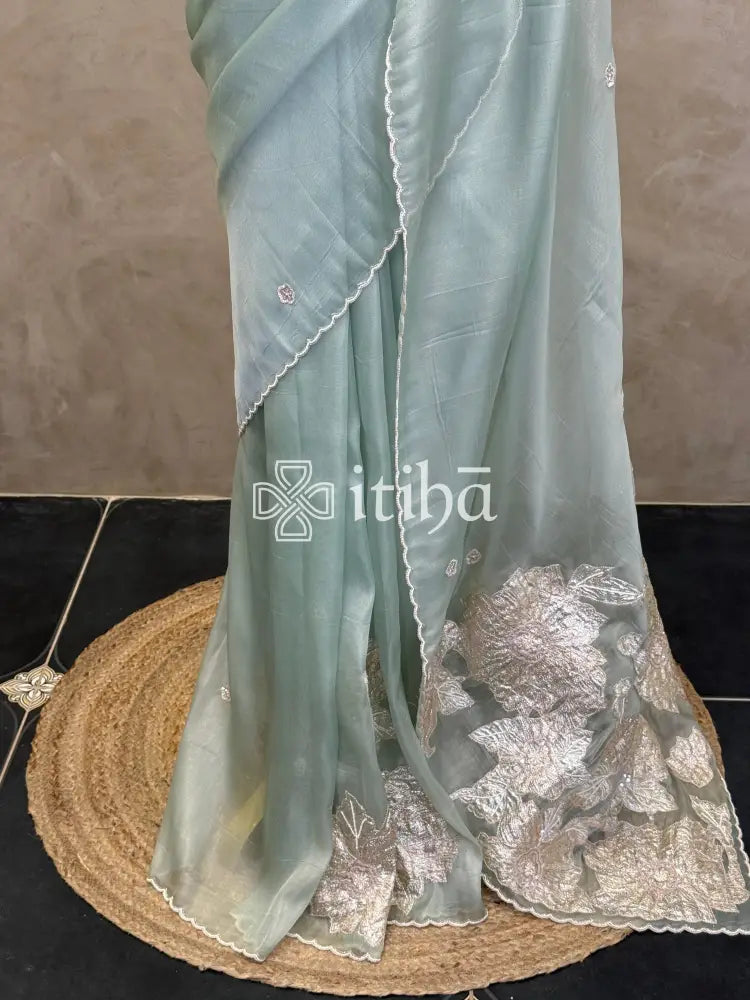 TURKISH APPLIQUE EMBROIDERY SAREE