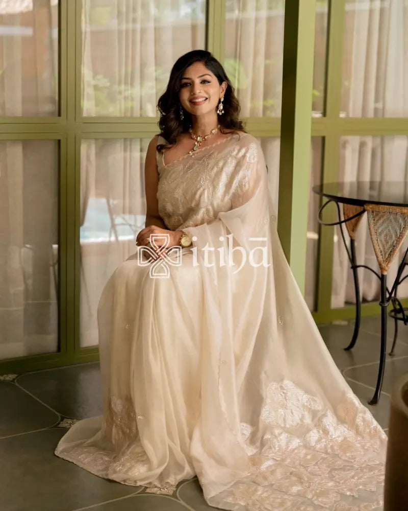 TURKISH APPLIQUE EMBROIDERY SAREE