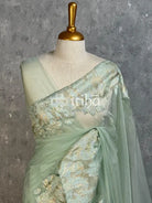TURKISH ORGANZA EMBROIDERY SAREE