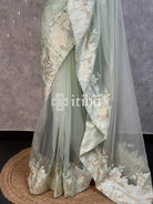 TURKISH ORGANZA EMBROIDERY SAREE