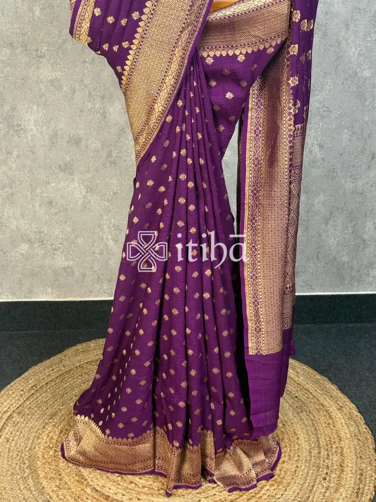 TUSSAR GEORGETTE ZARI BHUT BANARASI SAREE