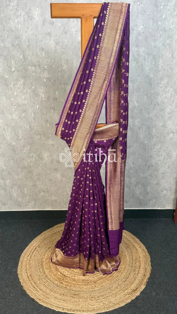 TUSSAR GEORGETTE ZARI BHUT BANARASI SAREE