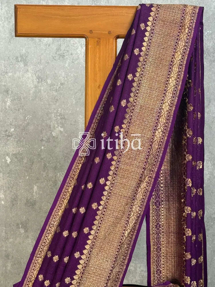 TUSSAR GEORGETTE ZARI BHUT BANARASI SAREE