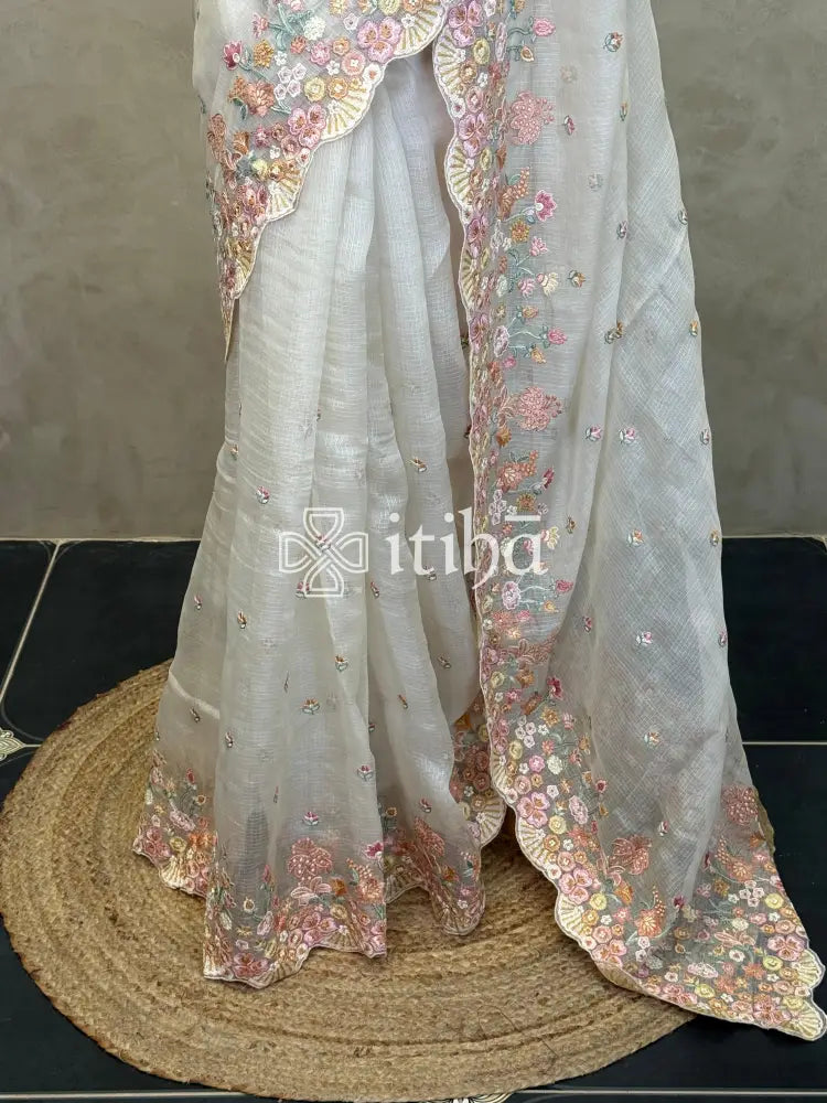 TUSSAR KOTA SILK EMBROIDERY SAREE