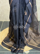 TUSSAR ORGANZA SAREE - Black