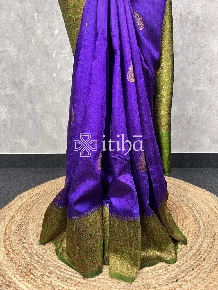 TUSSAR RAW SILK BANARASI SAREE