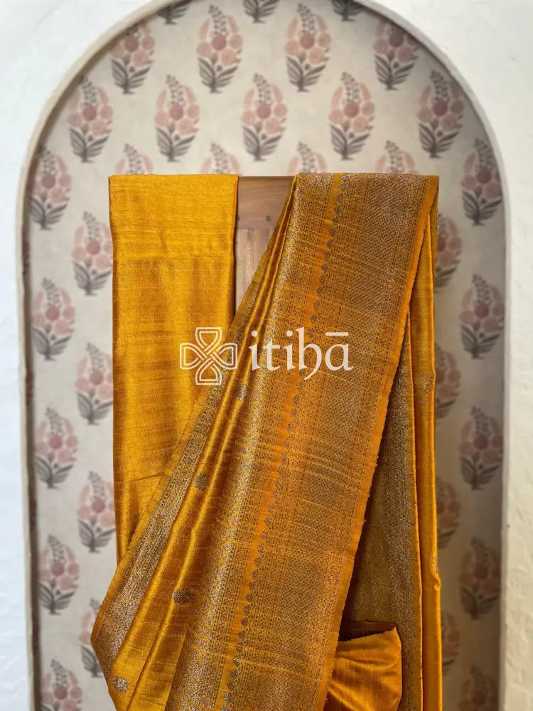 TUSSAR RAW SILK BIG BORDER SAREE