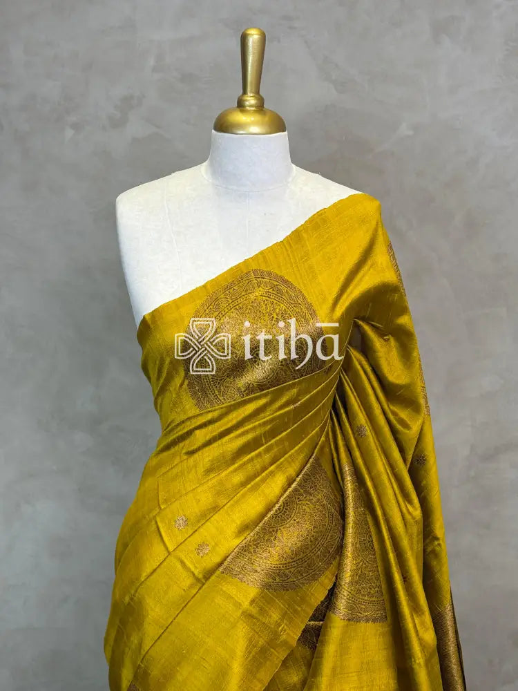 TUSSAR RAW SILK MEENAKARI BANARASI SAREE