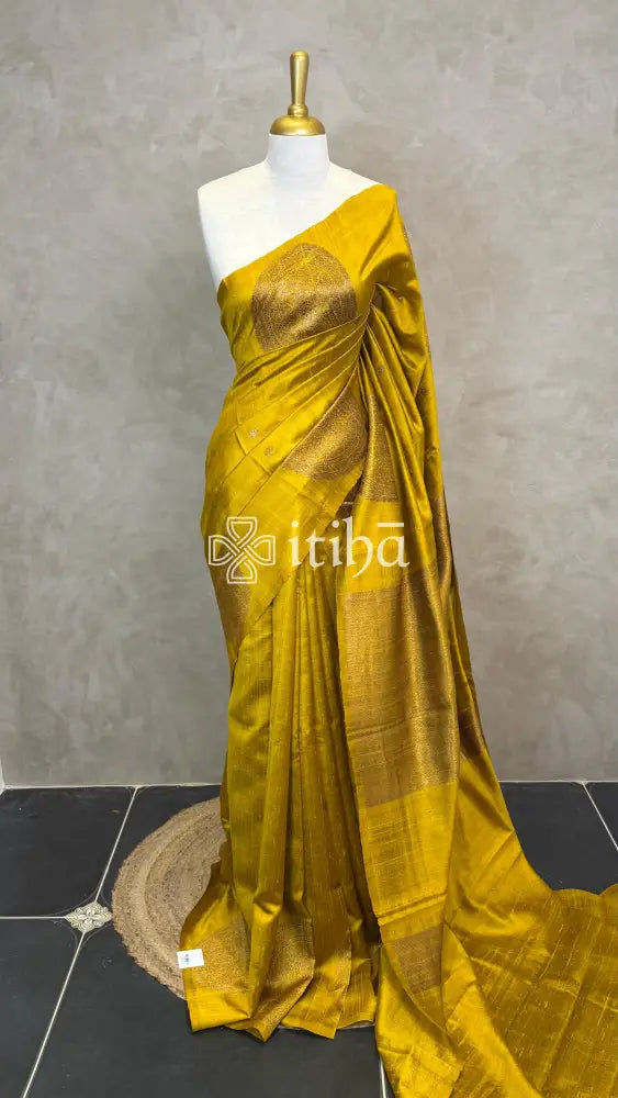 TUSSAR RAW SILK MEENAKARI BANARASI SAREE