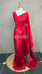 TUSSAR RAW SILK MEENAKARI BANARASI SAREE