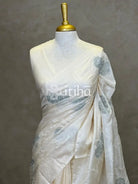 TUSSAR SILK APPLIQUE EMBROIDERY SAREE