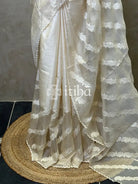 TUSSAR SILK APPLIQUE EMBROIDERY SAREE