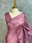 TUSSAR SILK APPLIQUE EMBROIDERY SAREE