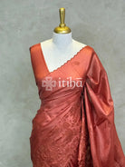 TUSSAR SILK APPLIQUE EMBROIDERY SAREE