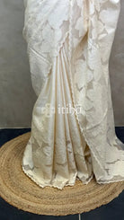 TUSSAR SILK APPLIQUE EMBROIDERY SAREE