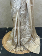 TUSSAR SILK APPLIQUE EMBROIDERY SAREE