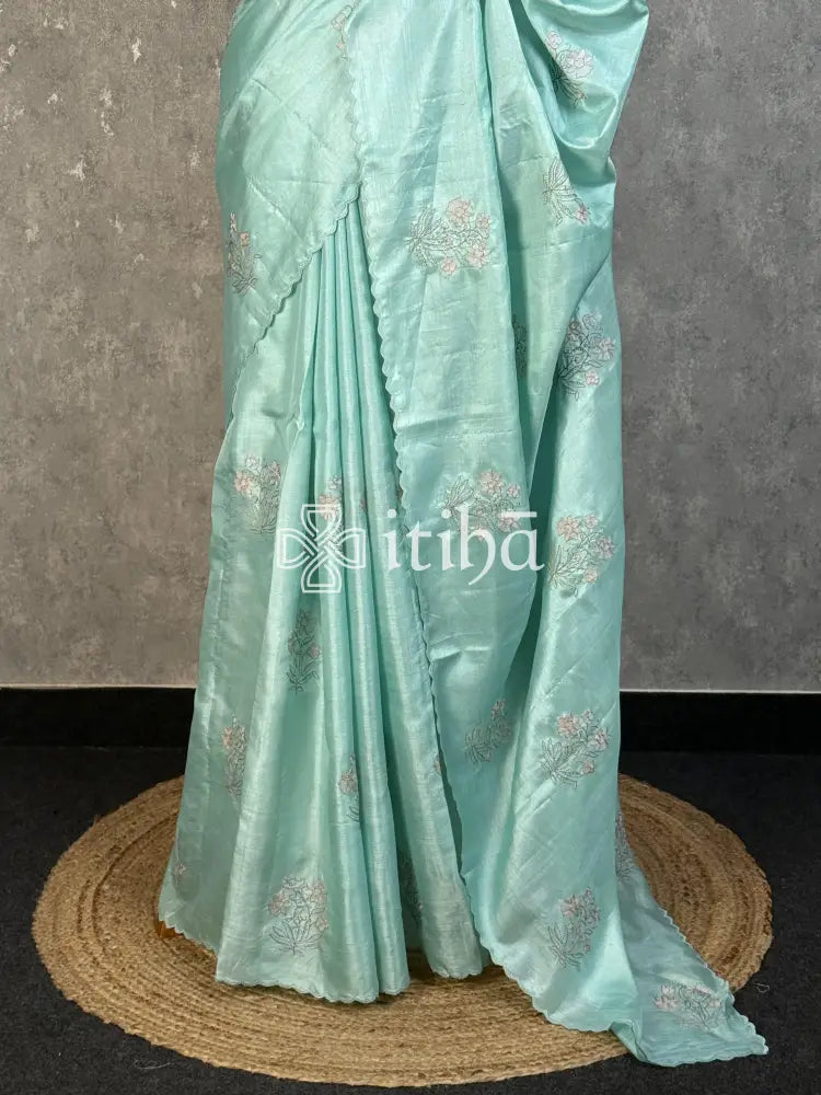 TUSSAR SILK EMBROIDERY SAREE
