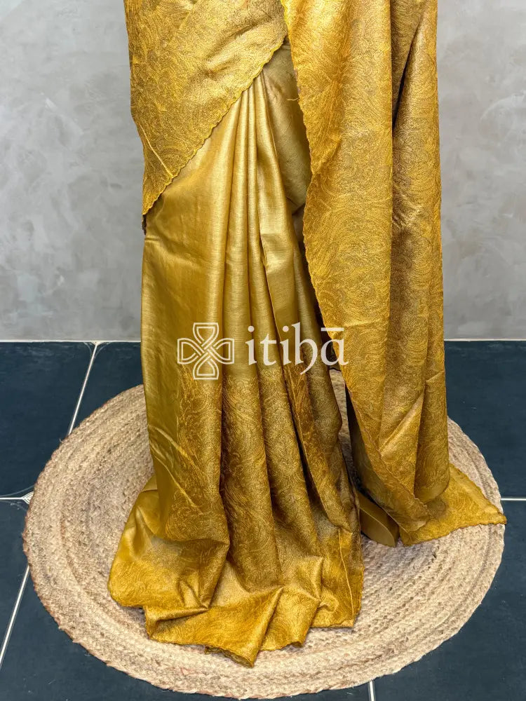 TUSSAR SILK EMBROIDERY SAREE