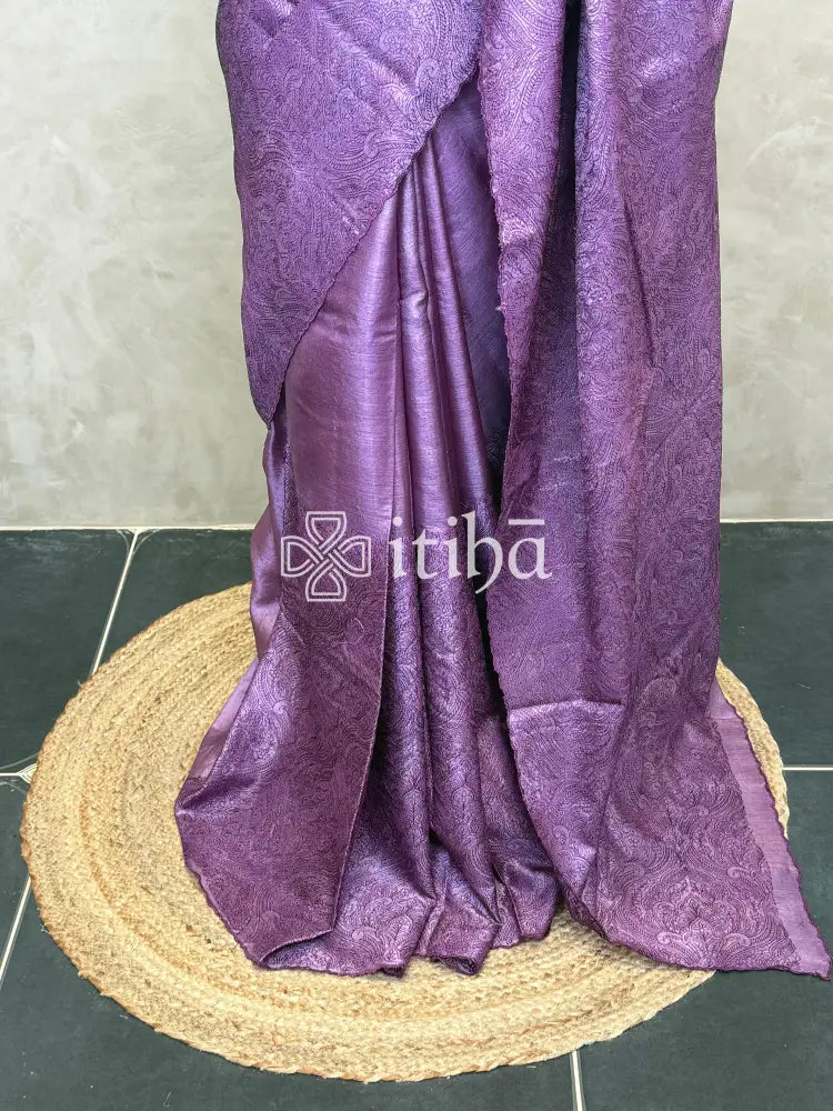 TUSSAR SILK EMBROIDERY SAREE