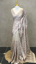 TUSSAR SILK EMBROIDERY SAREE