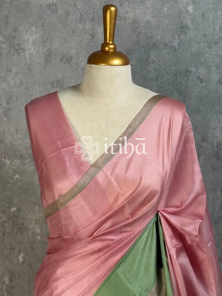 TUSSAR SILK EMBROIDERY SAREE
