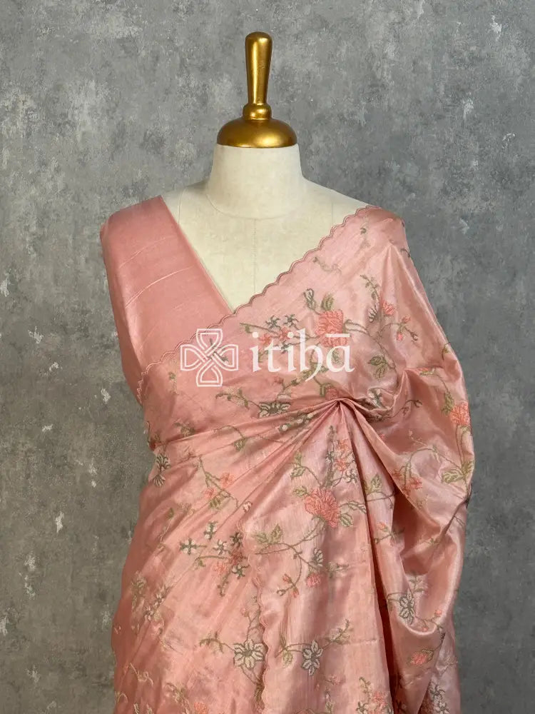 TUSSAR SILK EMBROIDERY SAREE