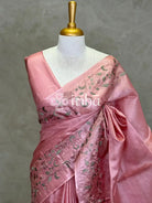 TUSSAR SILK EMBROIDERY SAREE