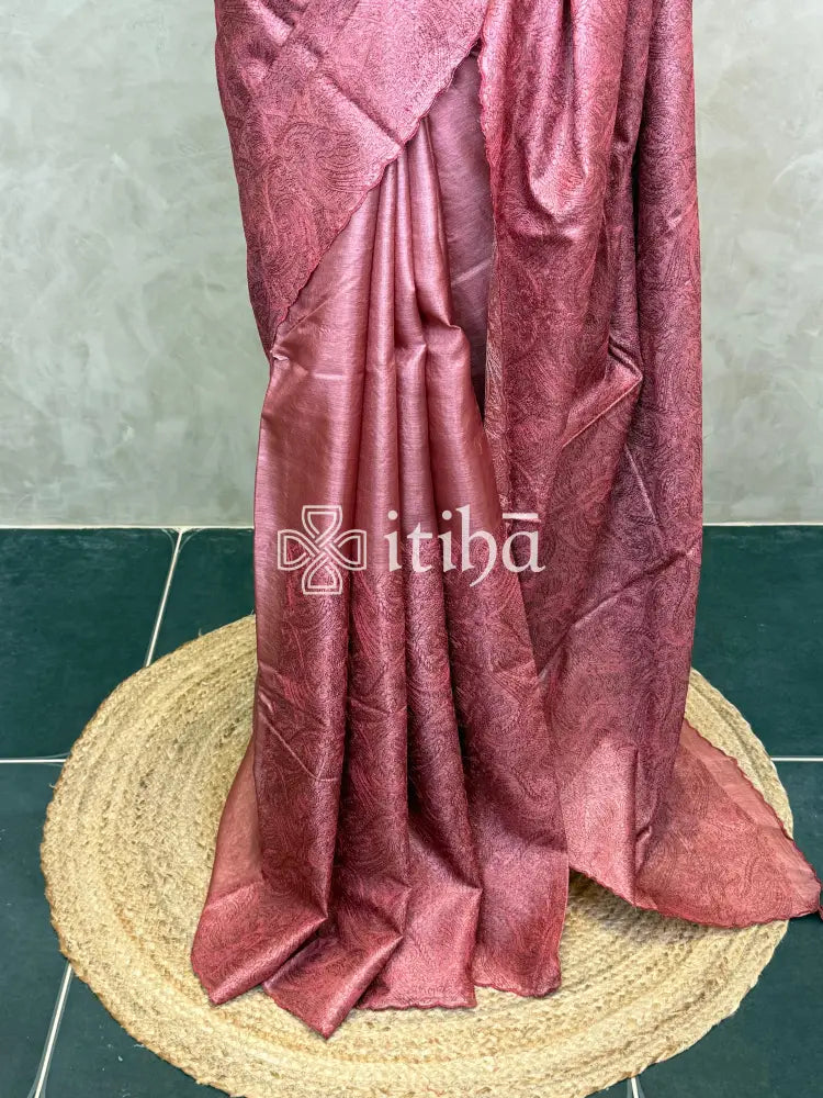 TUSSAR SILK EMBROIDERY SAREE